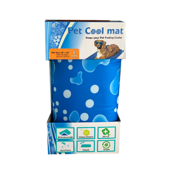 Cool Mat Manta Refrescante Para Mascota Talla L Azul Puntos Blancos