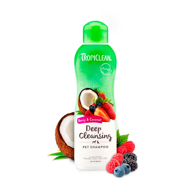 Shampoo Berry & Coconut para mascotas TropiClean Cochikis Pet Shop