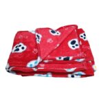 Manta de felpa extra grande huellotas rojo