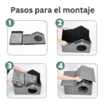 Casita Plegable Para Gatos Gris