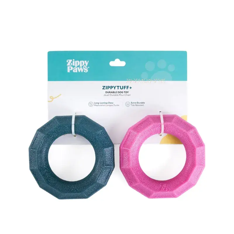 ZippyPaws ZippyTuff+ Ring Small 2-Pack - Emerald & Magenta 1 ZippyPaws ZippyTuff+ Ring Small 2-Pack